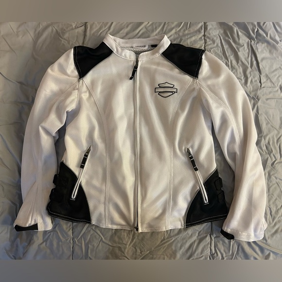 Harley-Davidson Women's Black and White Mesh Riding Jacket - Picture 8 of 8